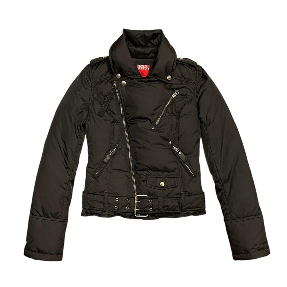 RARE Vintage Miss Sixty moto biker down puffer jacket Size S
